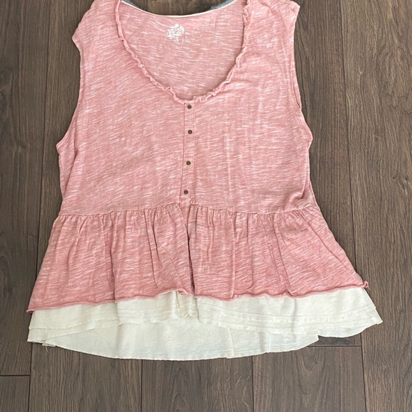 Anthropologie Red and Cream Babydoll Tank Top - Picture 6 of 9